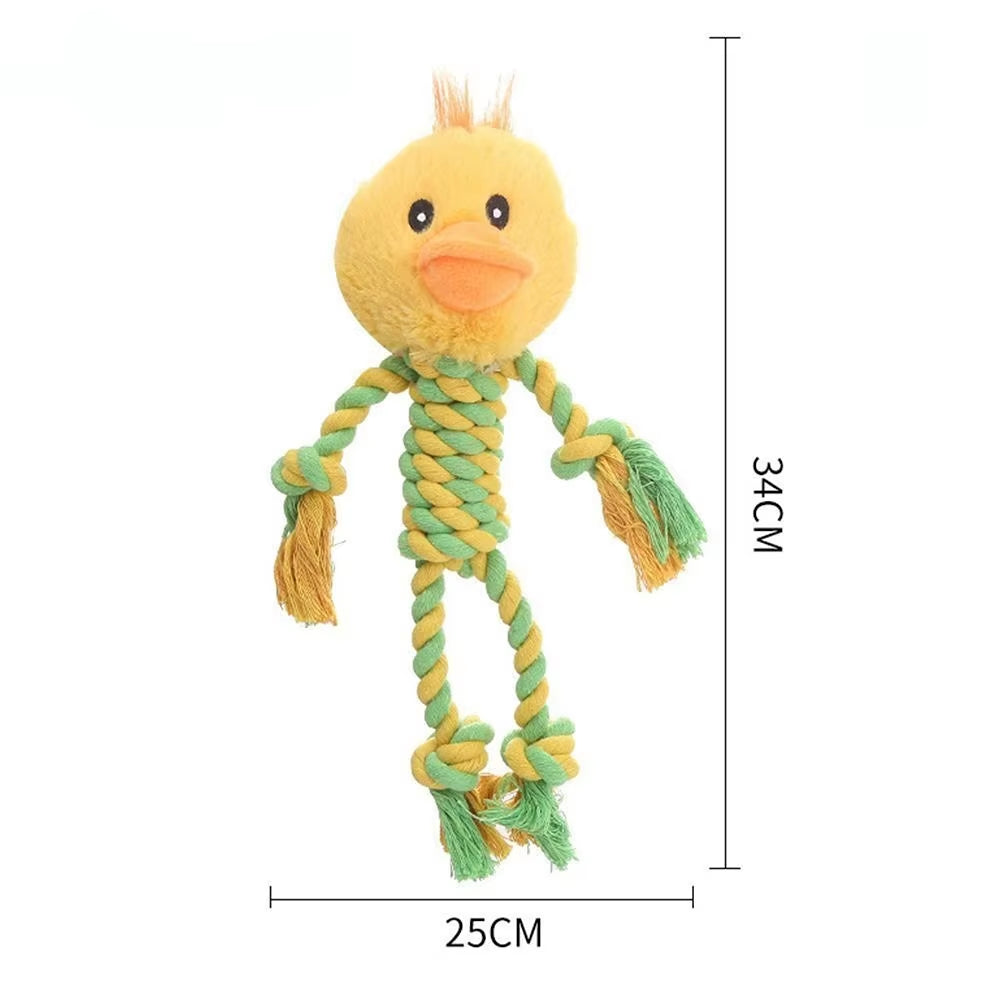 Pet Dog Squeaky Toy for Small Meduim Dogs Soft Plush Chew Stuffed Animal Shape Bite Resistant Dog Cotton Rope Toys Pets Supplies