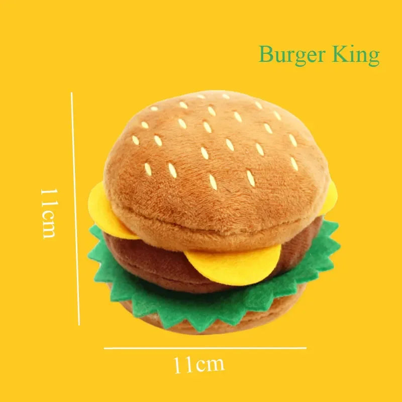 Plush Dog Toys Squeaky Dogs Accessories Pet Toy Soft Squeeze Sound Teeth Chew Bite Resistant Ice Cream Fries Humburger for Pet