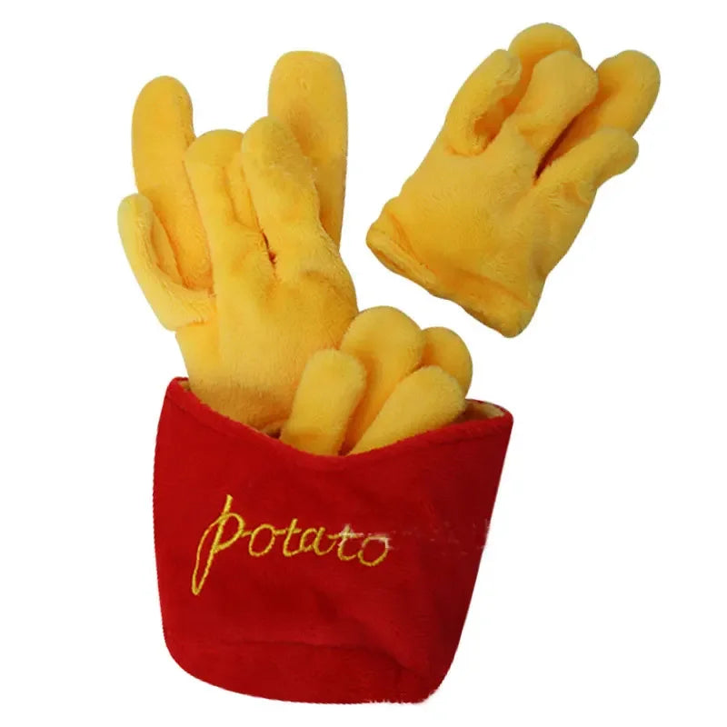 Plush Dog Toys Squeaky Dogs Accessories Pet Toy Soft Squeeze Sound Teeth Chew Bite Resistant Ice Cream Fries Humburger for Pet