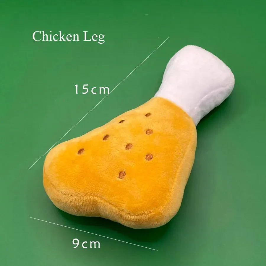 Plush Dog Toys Squeaky Dogs Accessories Pet Toy Soft Squeeze Sound Teeth Chew Bite Resistant Ice Cream Fries Humburger for Pet