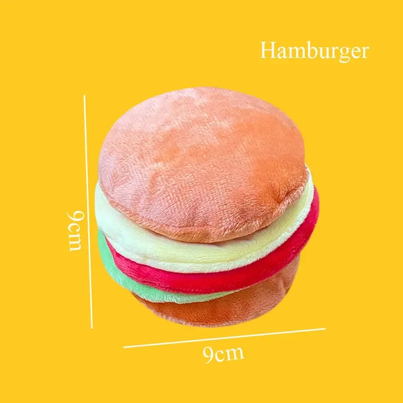 Plush Dog Toys Squeaky Dogs Accessories Pet Toy Soft Squeeze Sound Teeth Chew Bite Resistant Ice Cream Fries Humburger for Pet