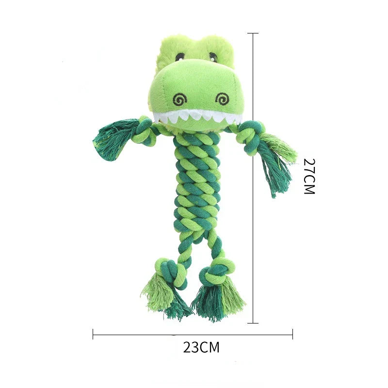 Pet Dog Squeaky Toy for Small Meduim Dogs Soft Plush Chew Stuffed Animal Shape Bite Resistant Dog Cotton Rope Toys Pets Supplies