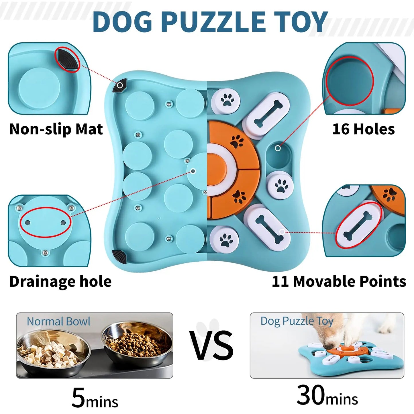 1PCS Dog Puzzle Toys for IQ Training & Mental Enrichment, Interactive Dog Toys for Large Medium Small Dogs,Dog Treat Puzzle Disp