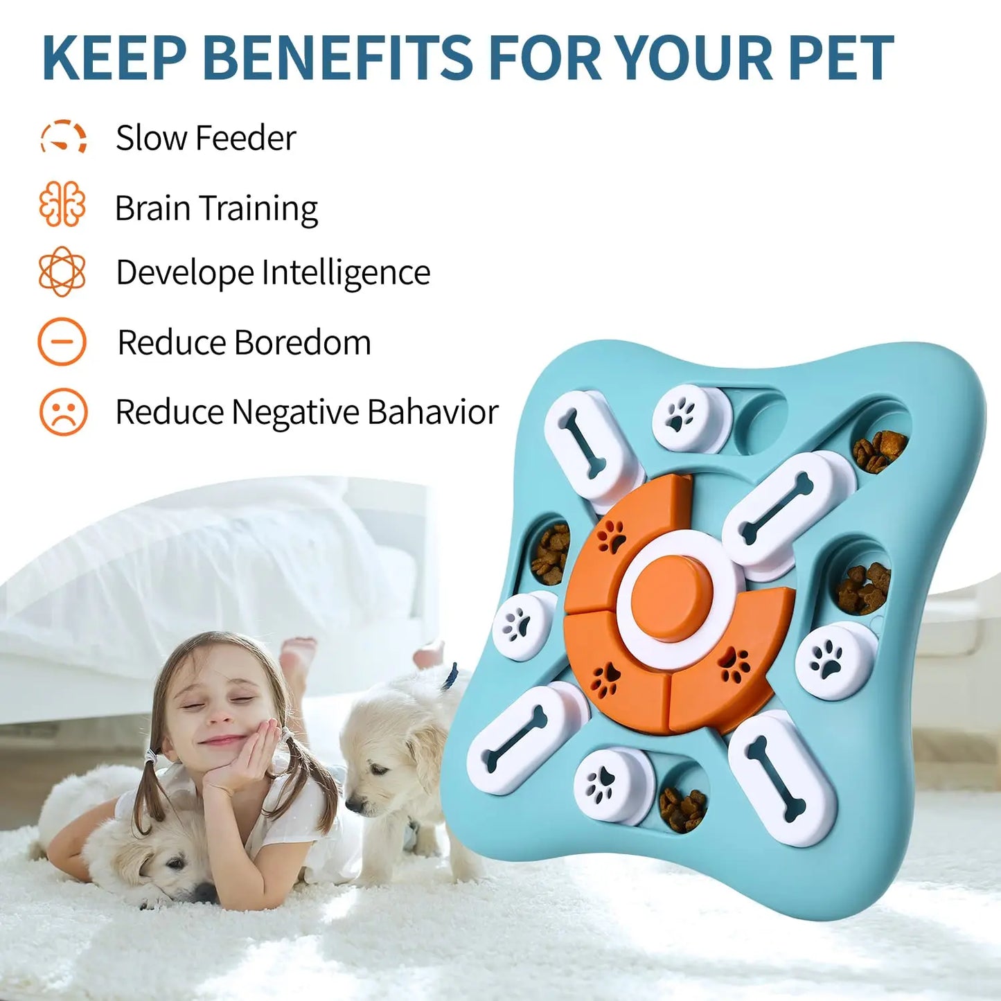 1PCS Dog Puzzle Toys for IQ Training & Mental Enrichment, Interactive Dog Toys for Large Medium Small Dogs,Dog Treat Puzzle Disp