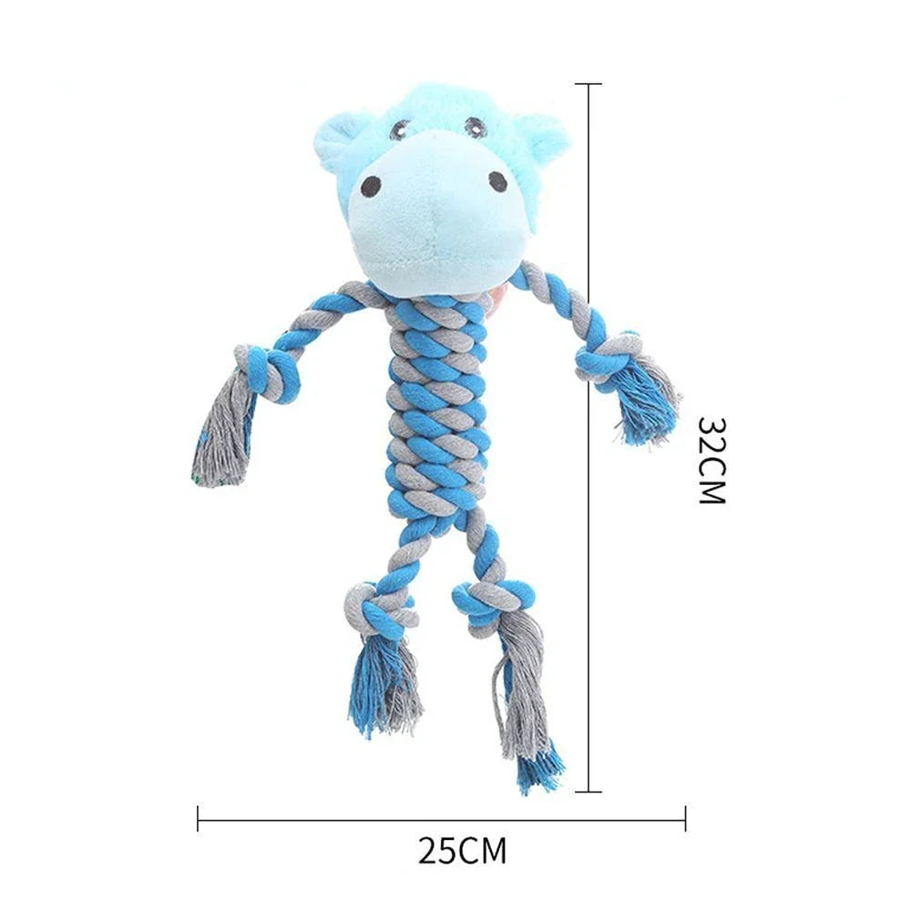 Pet Dog Squeaky Toy for Small Meduim Dogs Soft Plush Chew Stuffed Animal Shape Bite Resistant Dog Cotton Rope Toys Pets Supplies