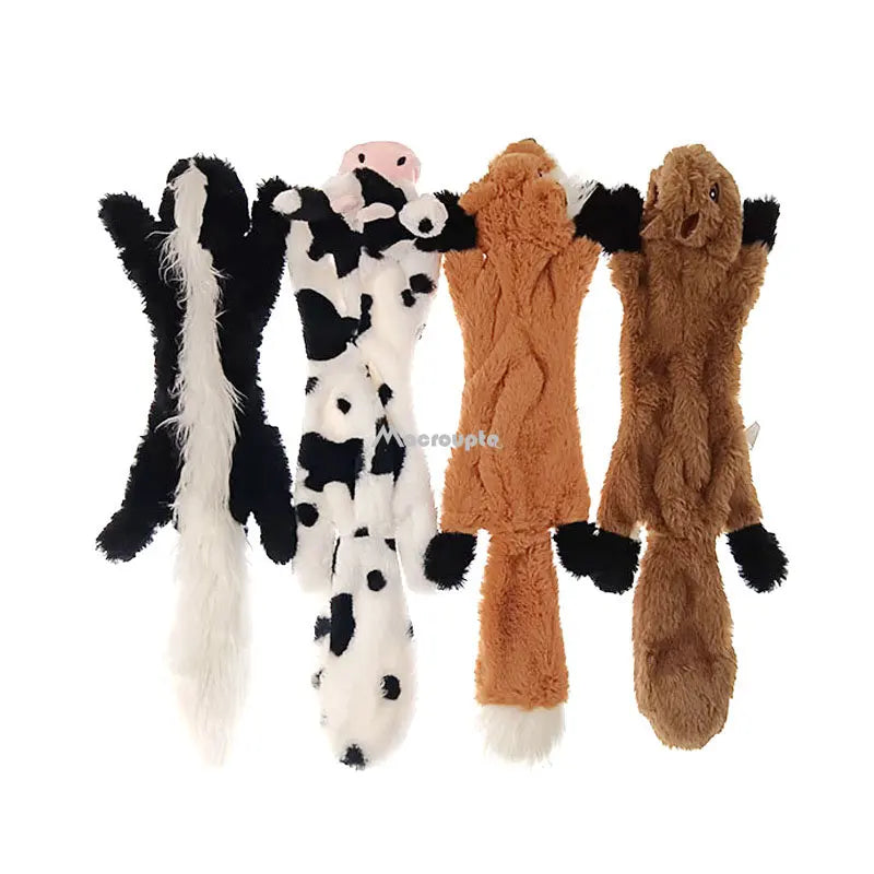 2022 New Cute Plush Toys Squeak Pet Wolf Rabbit Animal Plush Toy Dog Chew Squeaky Whistling Involved Squirrel Dog Toys