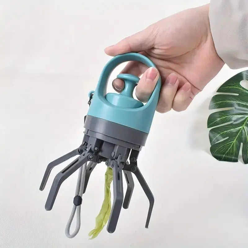 Portable Poop Scooper with Build in Bag Dispenser Light Weight Claw Waste Picker for Dogs Pet Cleaner Tool