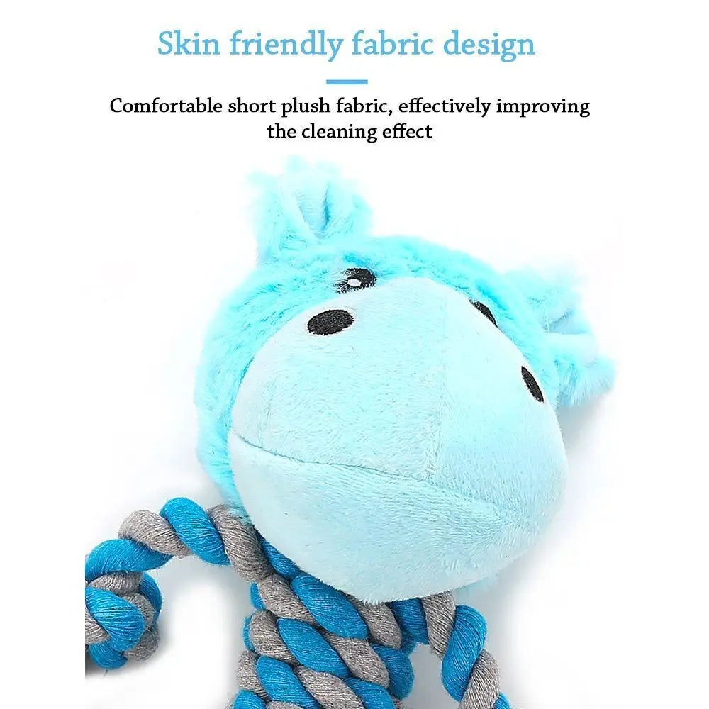 Pet Dog Squeaky Toy for Small Meduim Dogs Soft Plush Chew Stuffed Animal Shape Bite Resistant Dog Cotton Rope Toys Pets Supplies