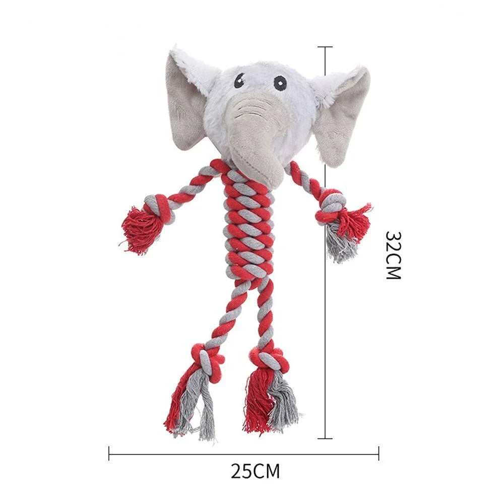 Pet Dog Squeaky Toy for Small Meduim Dogs Soft Plush Chew Stuffed Animal Shape Bite Resistant Dog Cotton Rope Toys Pets Supplies