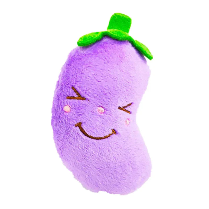 Pet Toys Plush Squeaky Toy Bite-Resistant Clean Dog Chew Puppy Training Toy Soft Banana Bone Vegetable Fruit Pet Supplies DC05