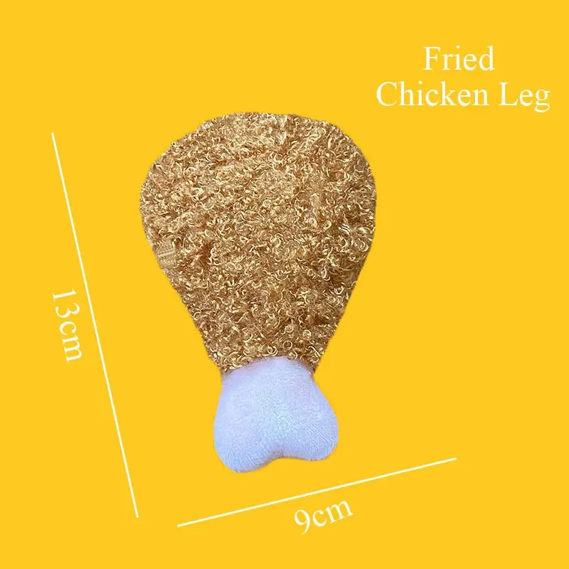 Plush Dog Toys Squeaky Dogs Accessories Pet Toy Soft Squeeze Sound Teeth Chew Bite Resistant Ice Cream Fries Humburger for Pet