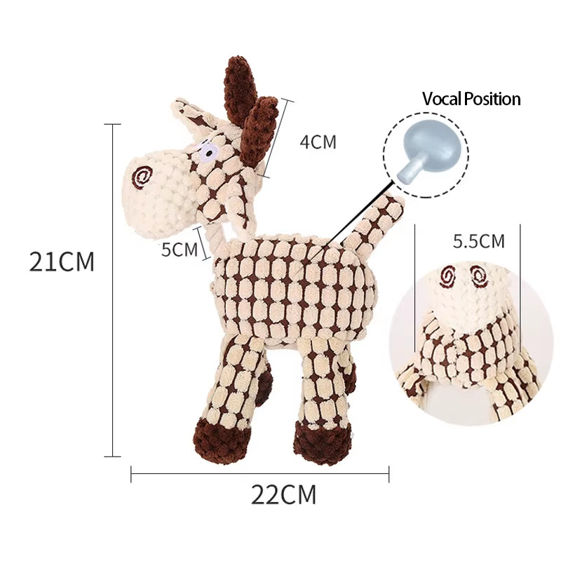 Donkey Shape Pet Toys for Small Large Dog Cat Squeaky Plush Toy Funny Durable Chew Molar Cute Toy Pet Training Dog Accessories