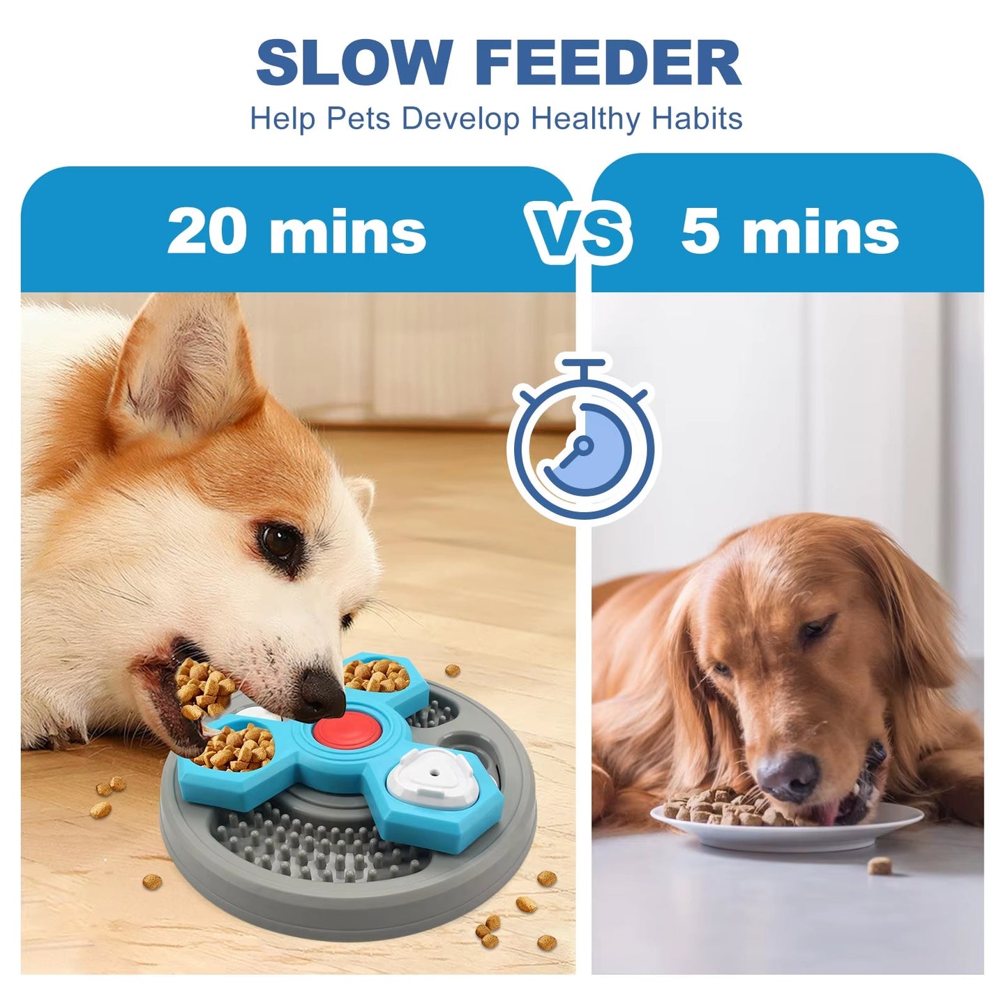 2-Layers Dog Puzzle Toys Slow Feeder Food Dispenser Interactive Increase Puppy IQ Anti-Choking Tableware Dog Licking Plates