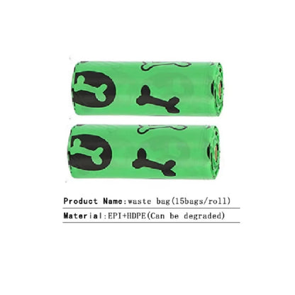 1 Roll 15 Bags Pet Dog Poop Bags Dispenser Collector Garbage Bag Puppy Cat Pooper Scooper Bag Outdoor Clean Pets Supplies