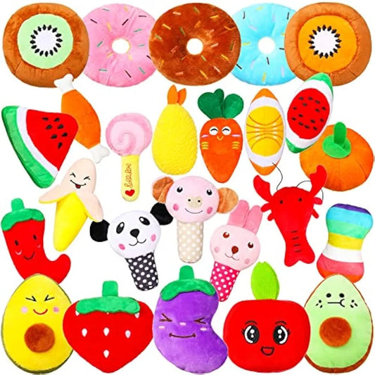 50Pcs/Pack Dog Squeaky Toys Bulk, Plush Dog Toys for Small Medium Dog, Cute Stuffed Pets Squeaky Toys Dog Puppy Birthday