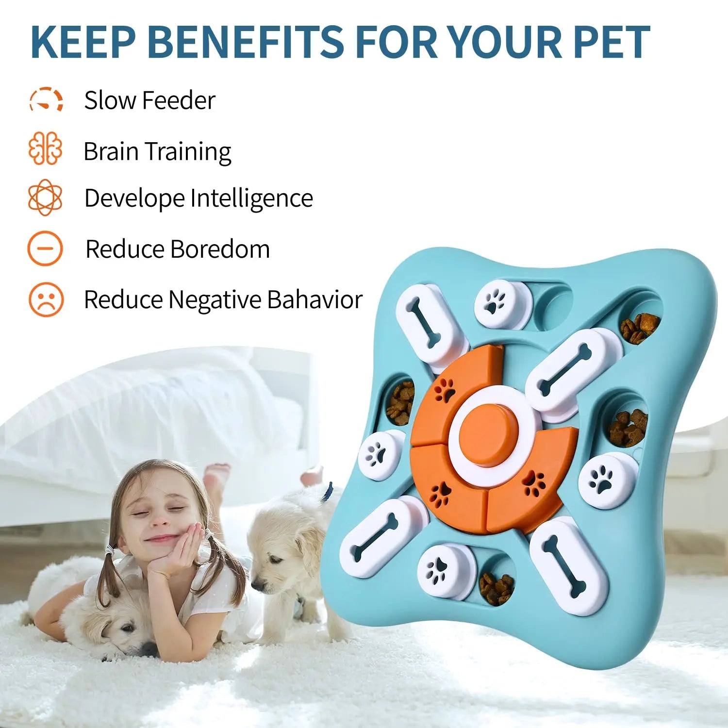 1PCS Dog Puzzle Toys for IQ Training & Mental Enrichment, Interactive Dog Toys for Large Medium Small Dogs，Dog Treat Puzzle Disp