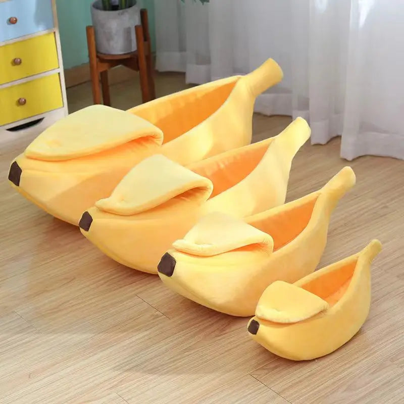 Banana Cat Bed House Cute Funny Cozy Cat Mat Beds Warm Durable Portable Pet Basket Kennel Dog Cushion Cat Supplies Multicolor