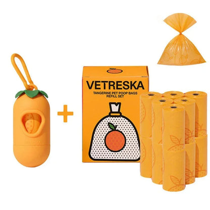 Orange Flavor Dogs Poo Bags Portable Dog Walking Bag with Fragrance Outdoors Degradable Garbage Bags Pet Supplies Accessories