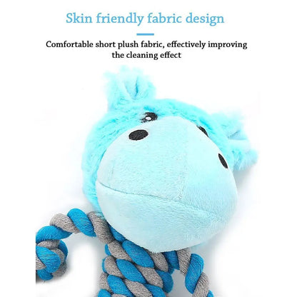 Pet Dog Squeaky Toy for Small Meduim Dogs Soft Plush Chew Stuffed Animal Shape Bite Resistant Dog Cotton Rope Toys Pets Supplies