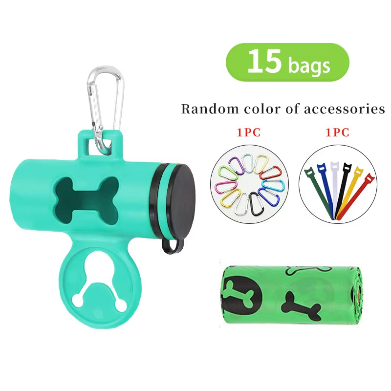 1 Roll 15 Bags Pet Dog Poop Bags Dispenser Collector Garbage Bag Puppy Cat Pooper Scooper Bag Outdoor Clean Pets Supplies